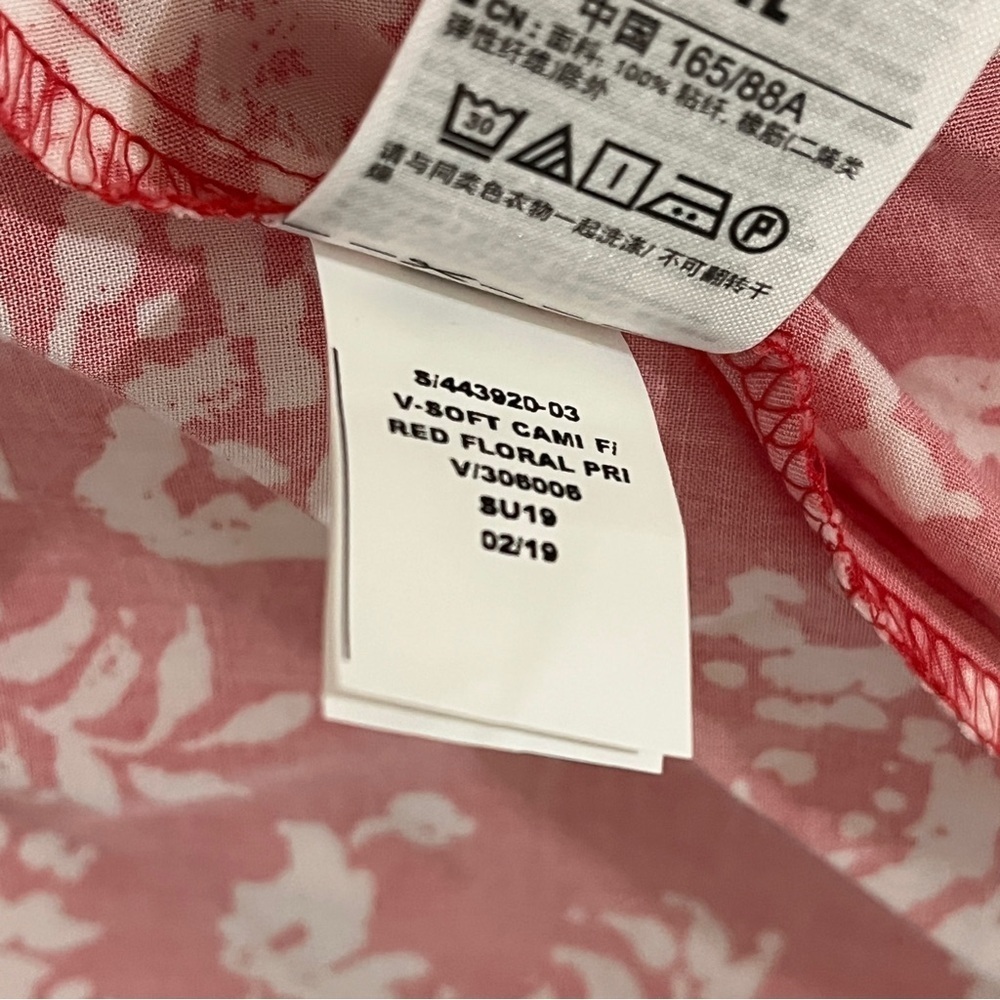 GAP Red White Floral Mini Dress Small NWT Fit Flare Spaghetti Strap Smocked Back - Picture 10 of 12